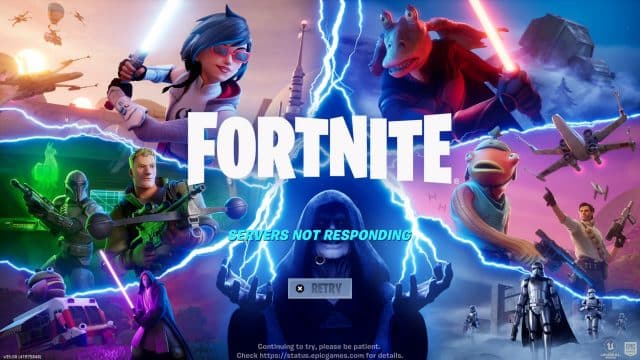 fortnite est il vraiment en panne ? découvrez la durée du Affiche de Fortnite avec personnages divers et texte.