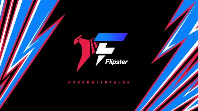 crypto et esports : découvrez la collab explosive entre flipster Logo de Flipster avec motifs abstraits rouges et bleus.