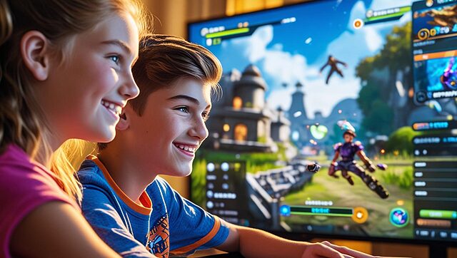 de jeunes ados jouant à un jeu vidéo (1)