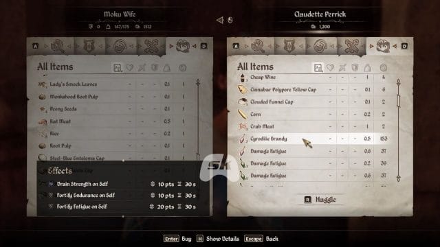 découvrez comment dénicher le précieux brandy cyrodilique dans oblivion ! Capture d'écran de jeux vidéo avec menus d'inventaire.