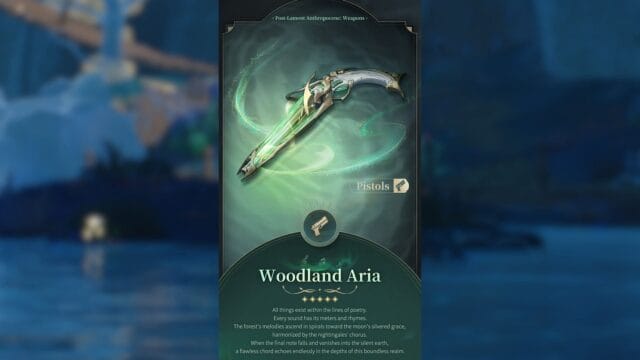 découvrez les secrets de l'aria woodland : stats, passifs et Illustration d'un pistolet fantastique, Woodland Aria.