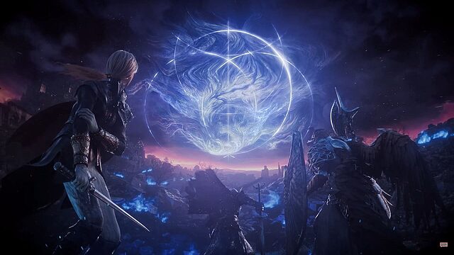 elden ring nightreign : voici l'astuce pour y jouer en Guerriers observant une sphère magique dans le ciel étoilé.