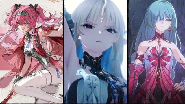 fuites exclusives: wuthering waves 2 4 2 6, préparez vous Trois personnages d'anime avec différents styles et vêtements.