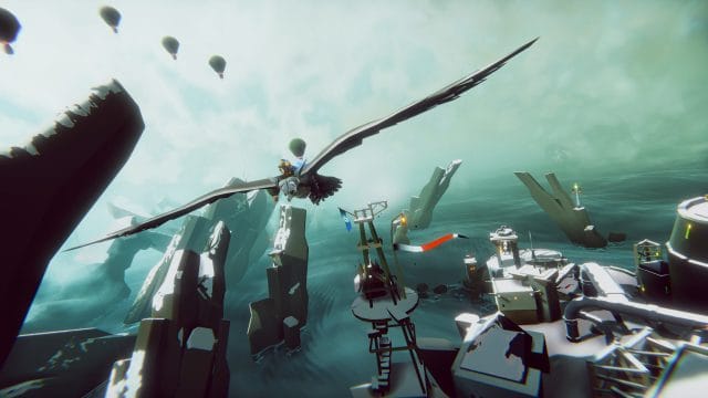 indies en danger : pourquoi les devs supplient valve d’agir Personnage volant sur un oiseau au-dessus des montagnes.