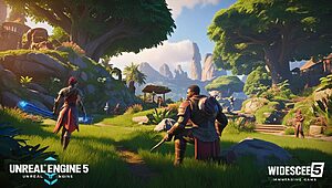 Deux personnages dans un jeu fantastique Unreal Engine 5.