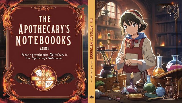 la pochette de l'anime les carnets de l’apothicaire Couverture d'un anime intitulé 'The Apothecary's Notebooks'.