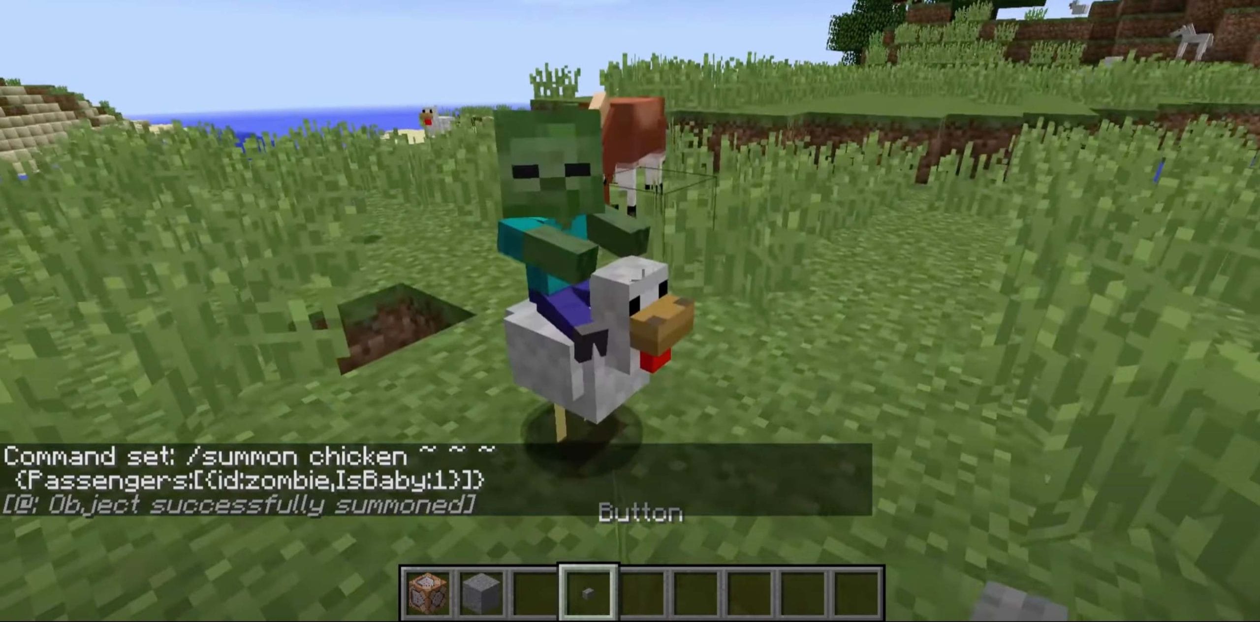 Le Chicken Jockey dans Minecraft - Source : YouTube