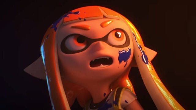 sakurai surpris par la durée du direct switch 2 : Personnage animé avec des cheveux orange et peinture bleue.