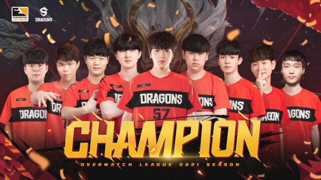 Équipe dragons, champions Overwatch 2021.