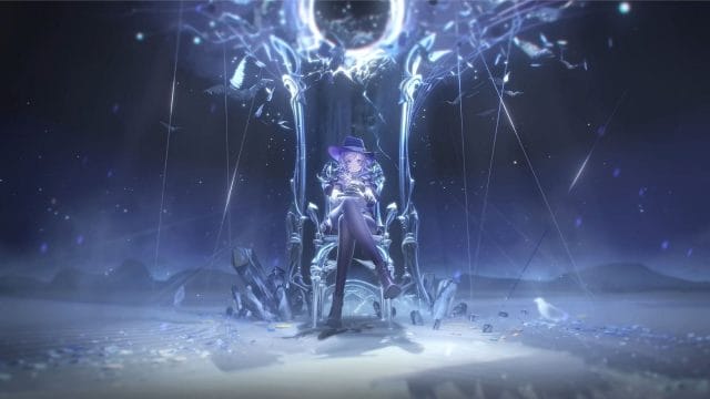 silver palace : 5 révélations surprenantes sur ce nouvel arpg Personnage sur un trône lumineux dans un paysage mystique.