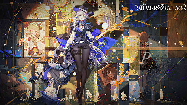 silver palace : ce rpg victorien va vous surprendre, voici Personnage en tenue gothique-élégante avec fond artistique.