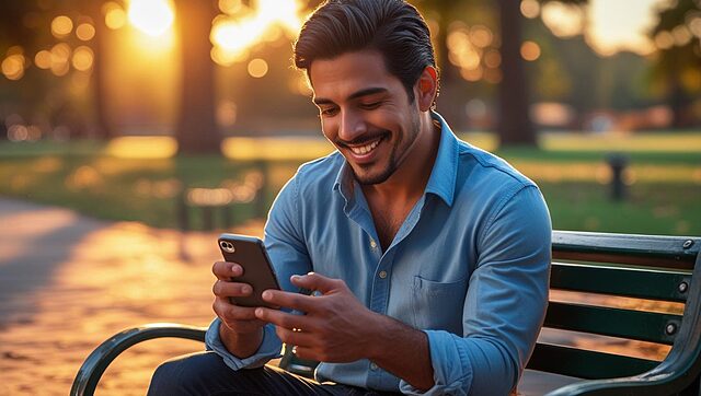 un homme jouant à un jeu sur son téléphone apple (1)