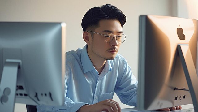 un homme travaillant devant son pc (1)