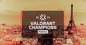 Championnats Valorant 2025 à Paris, tour Eiffel visible.
