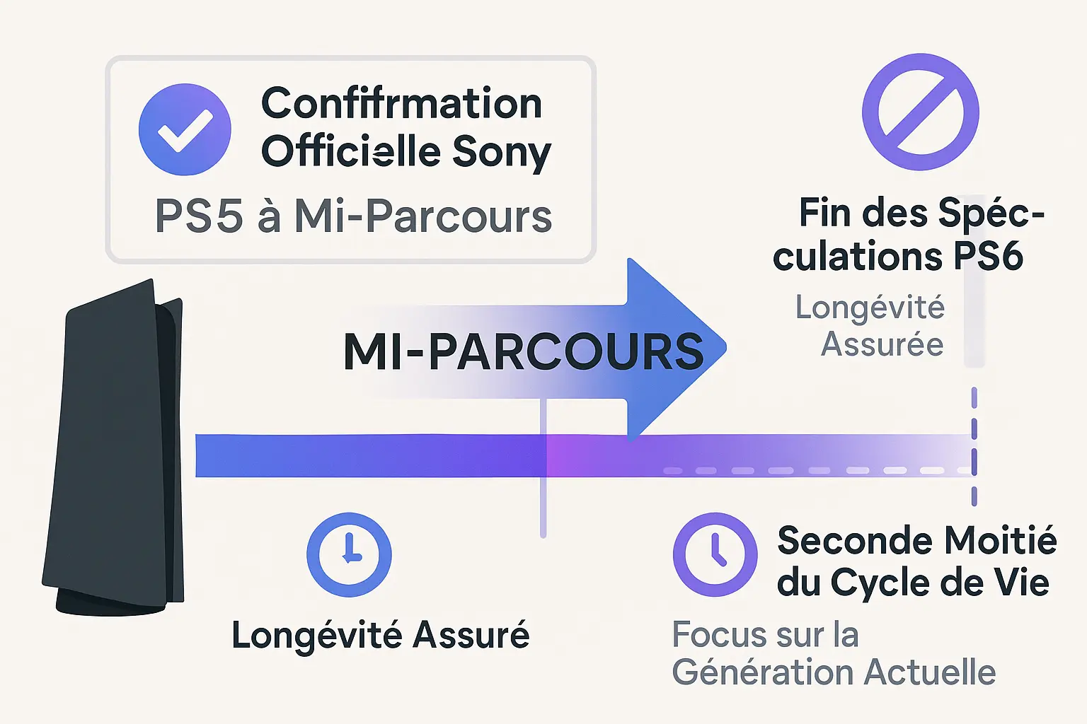 Infographie illustrant le cycle de vie de la PlayStation 5 en mi-parcours