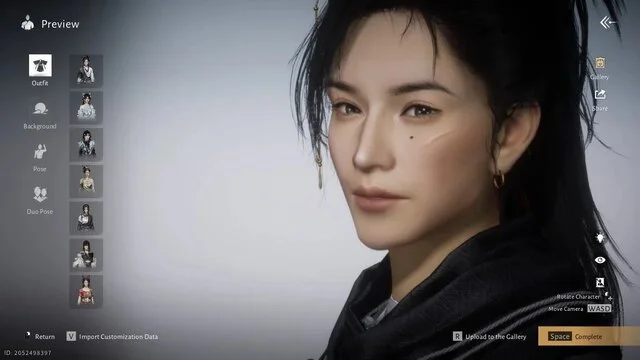 Personnage féminin dans jeu vidéo, options personnalisables