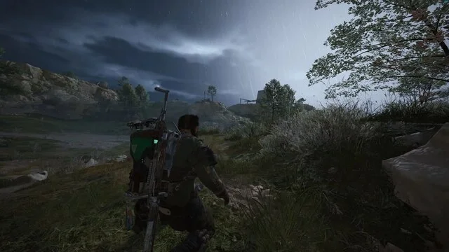 arc raiders : votre style de jeu décide de vos Personnage explorant un paysage sombre sous la pluie