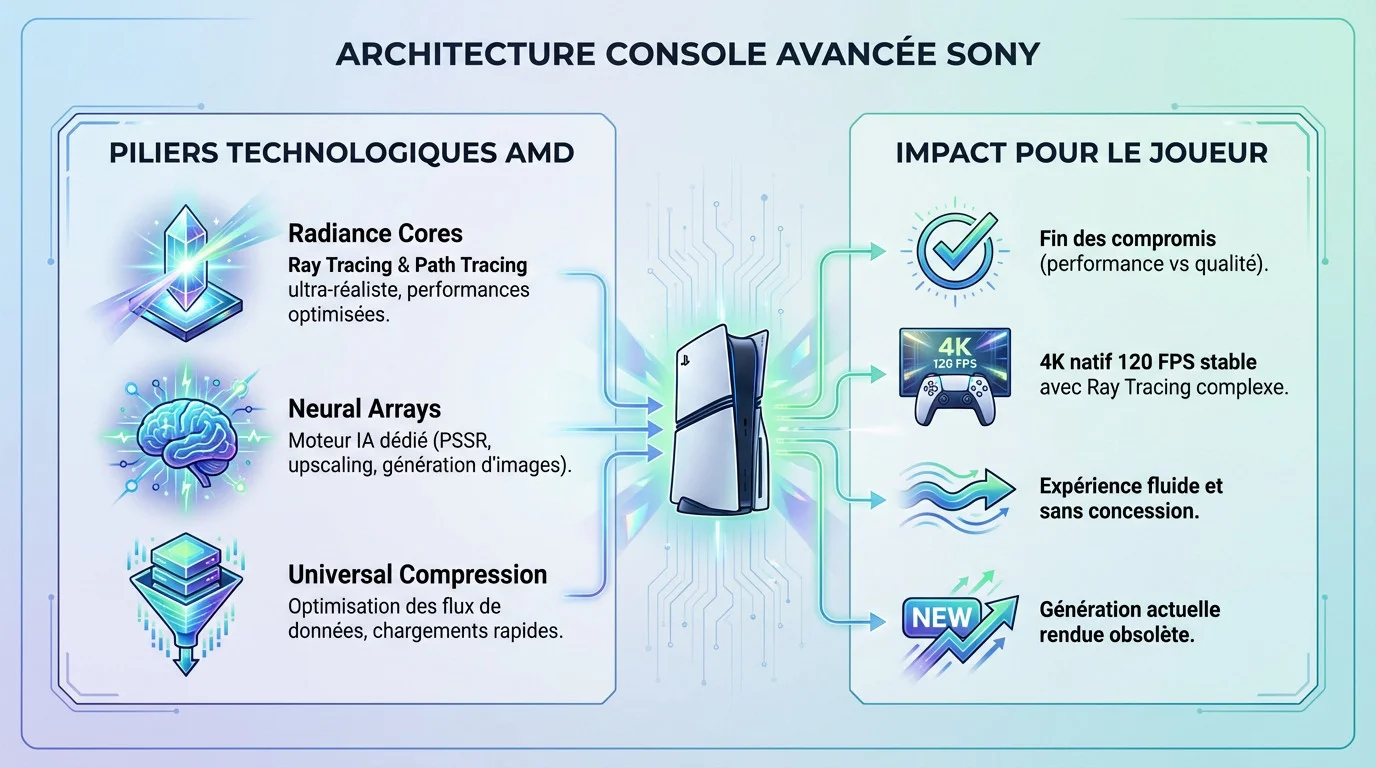 Schéma de l'architecture avancée de la future console Sony PS6