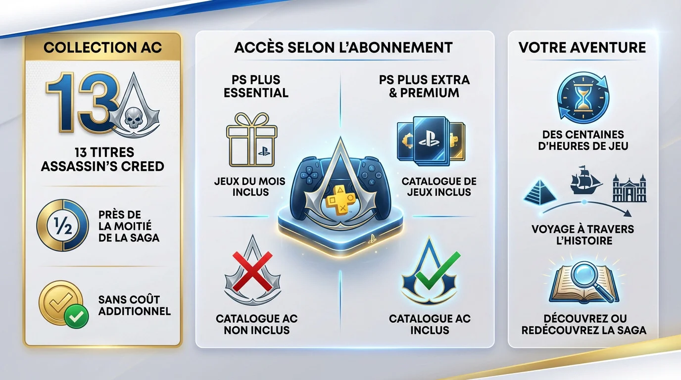 Collection de jeux Assassin's Creed disponibles sur le PlayStation Plus Extra et Premium