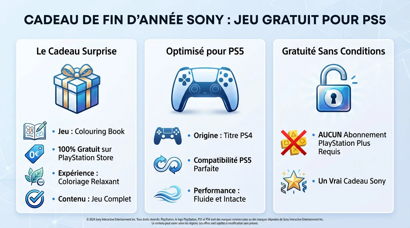 Colouring Book jeu gratuit PS5 cadeau de fin d'année Sony