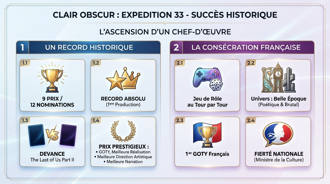 L'équipe de Sandfall Interactive célébrant leur victoire historique aux Game Awards 2025