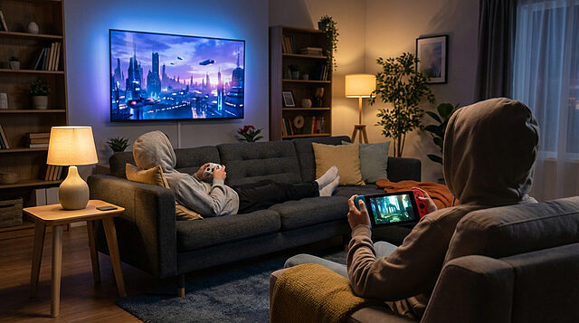 featured image from wisewand Deux personnes jouant à des jeux vidéo à la maison.