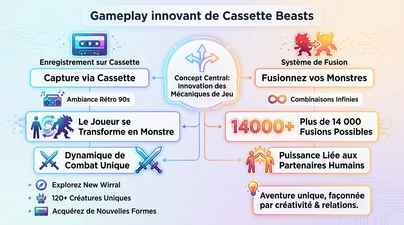 Combat au tour par tour et transformation en monstre dans Cassette Beasts