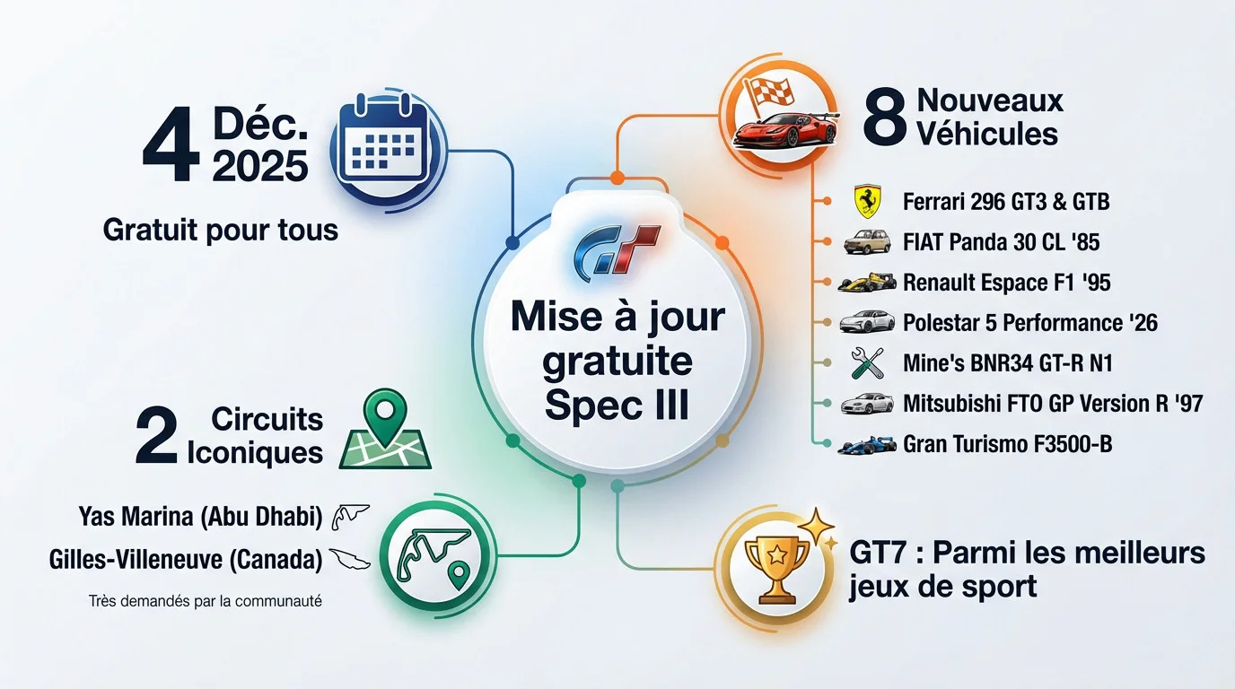 Gran Turismo 7 mise à jour gratuite Spec III avec nouvelles voitures et circuits