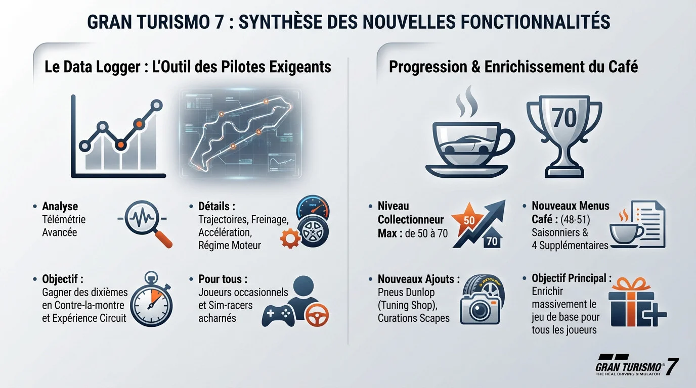 Gran Turismo 7 synthèse des nouvelles fonctionnalités Spec III et DLC Power Pack