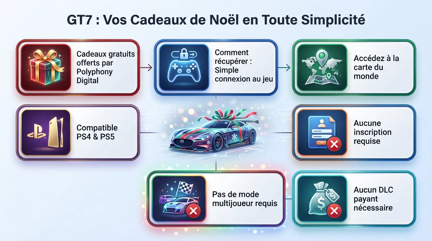 Récupérer les récompenses de Noël Gran Turismo 7 sur la carte du monde