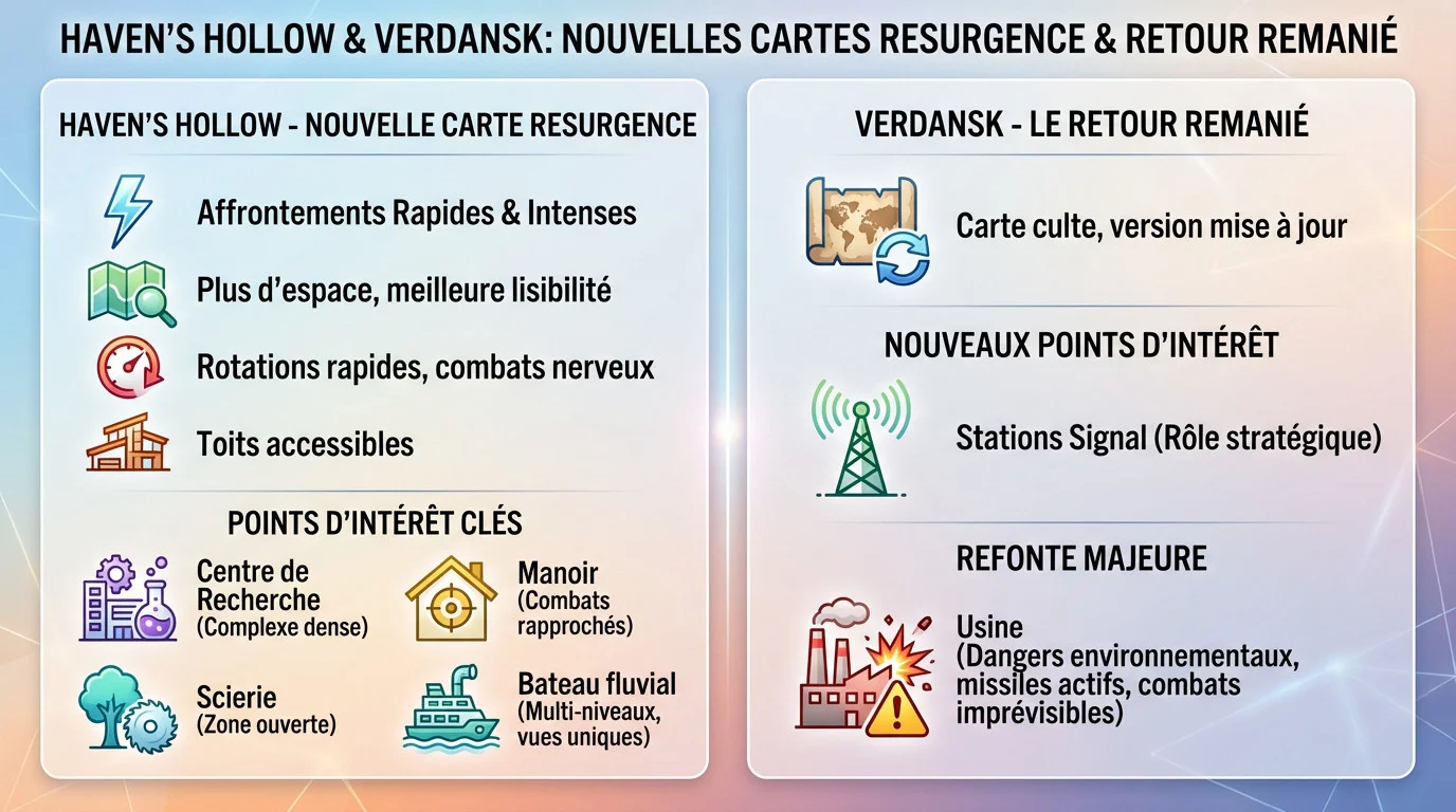Aperçu de la nouvelle carte Haven's Hollow et du retour de Verdansk dans Warzone Saison 1