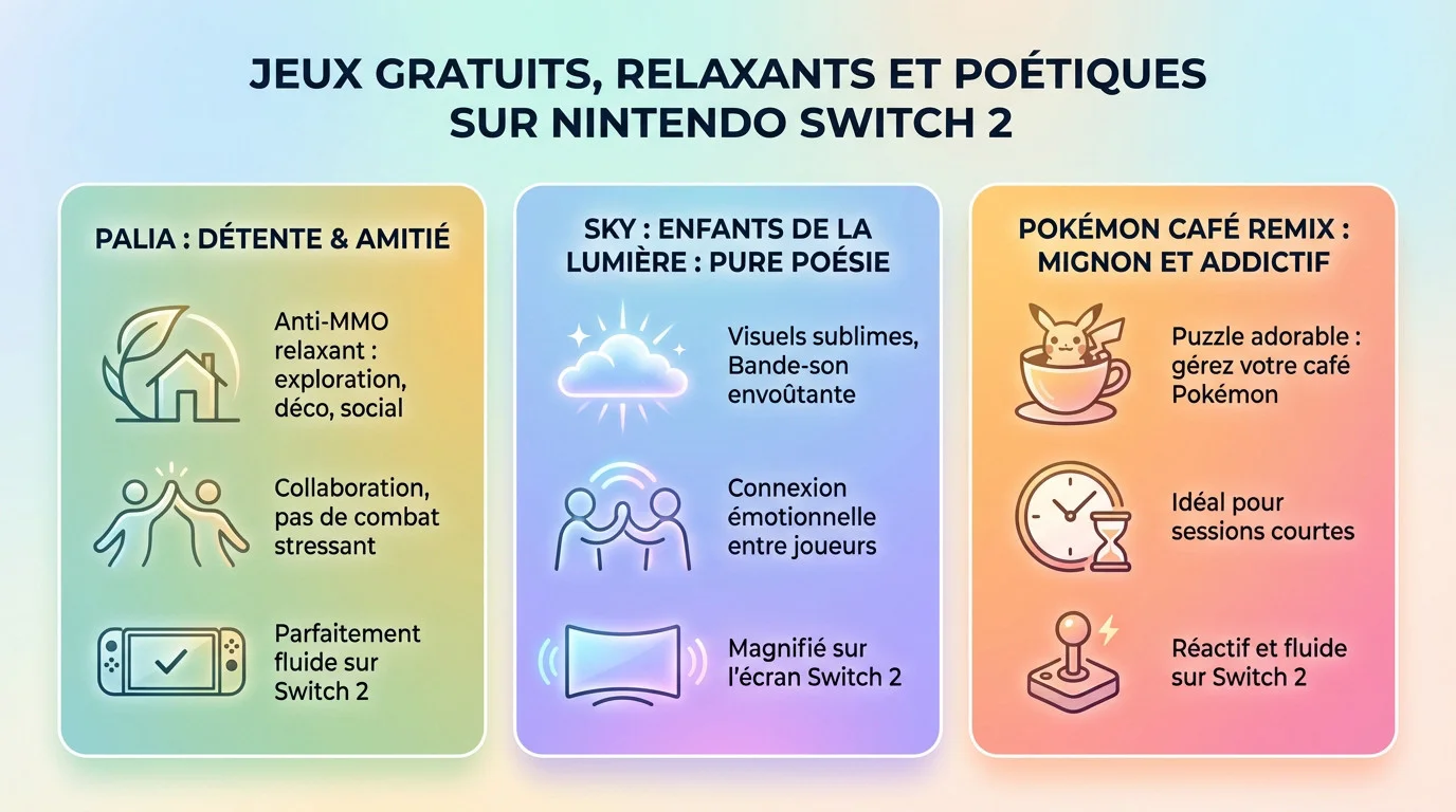 Jeux relaxants et poétiques sur Nintendo Switch 2