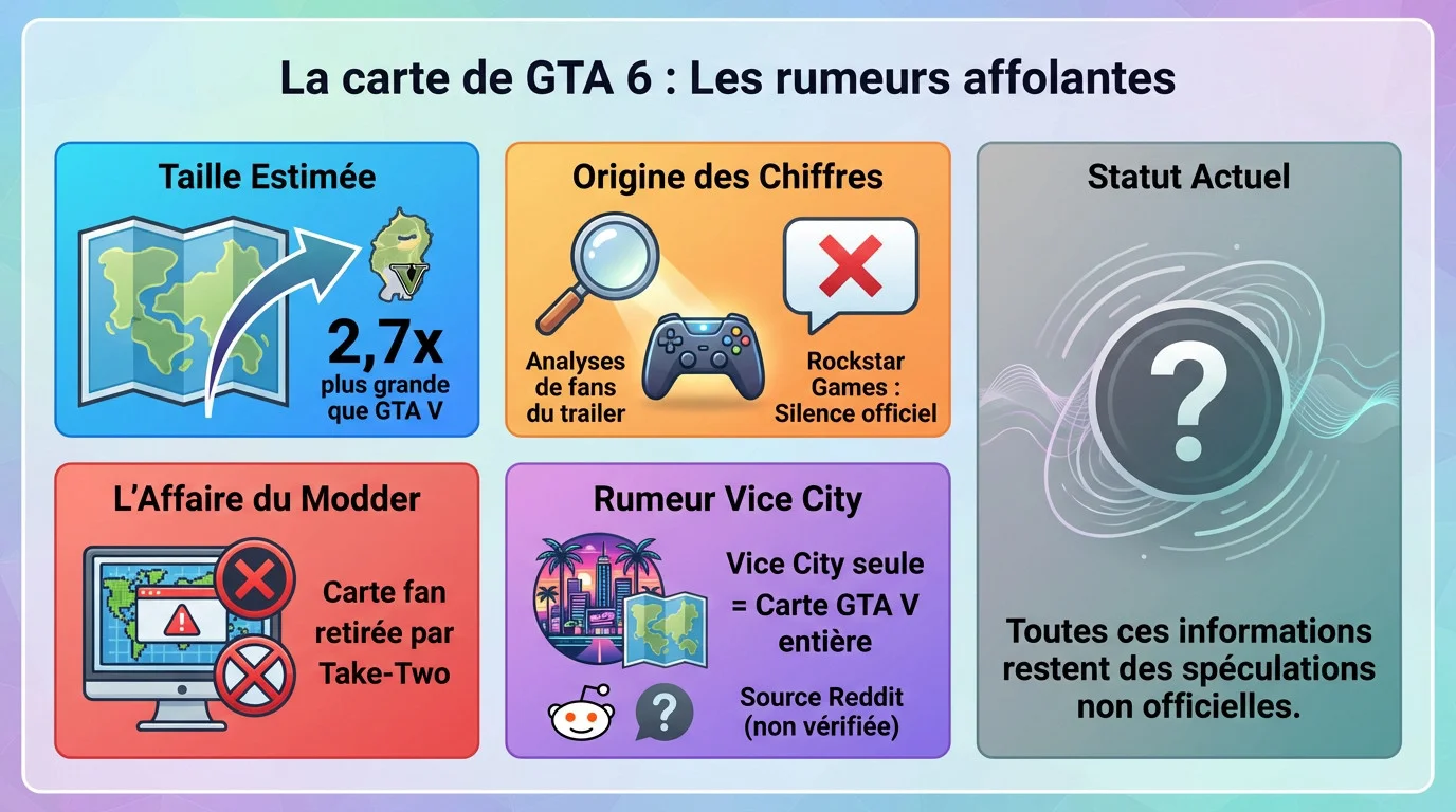 Comparaison spéculative de la taille de la carte de GTA 6 par rapport à GTA 5