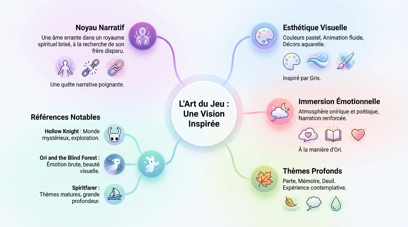 Aperçu du style visuel aquarelle et onirique du jeu Torii