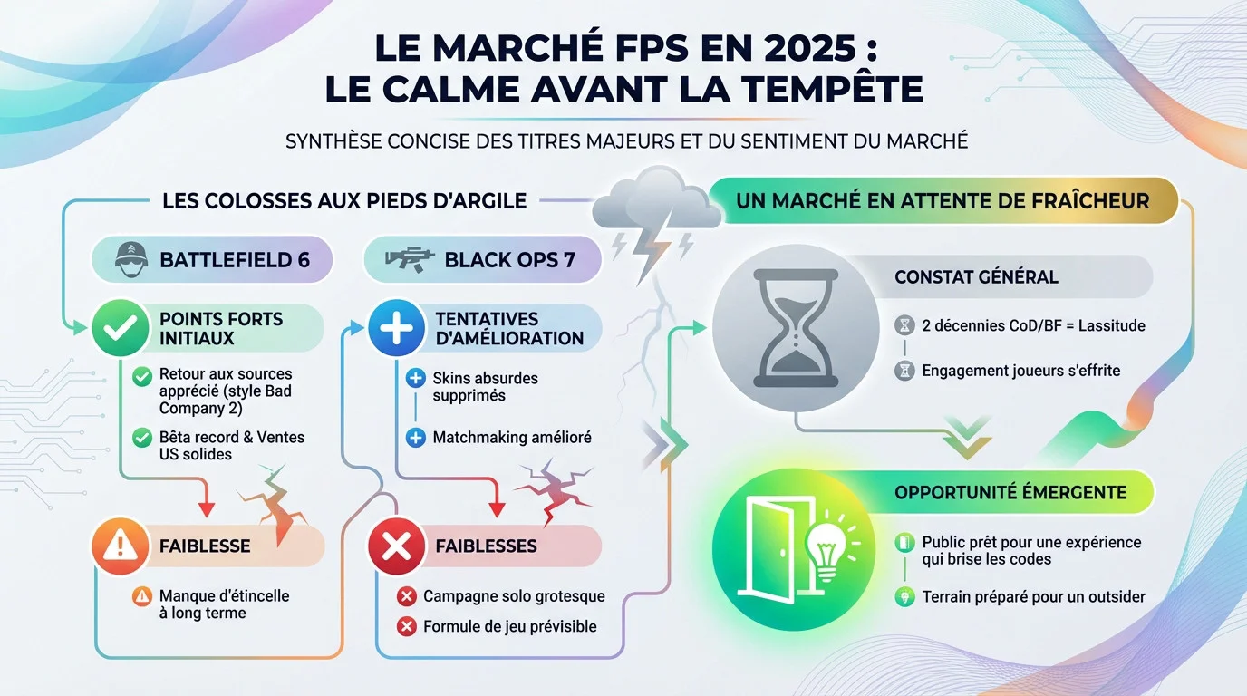 Marché des FPS en 2025 dominé par Battlefield et Call of Duty avant l'arrivée d'ARC Raiders