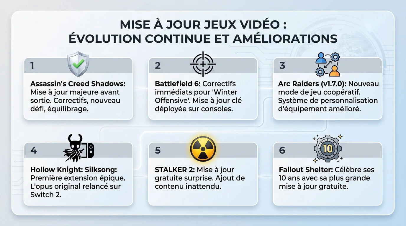 Mise à jour et évolution continue des jeux vidéo sur consoles et PC