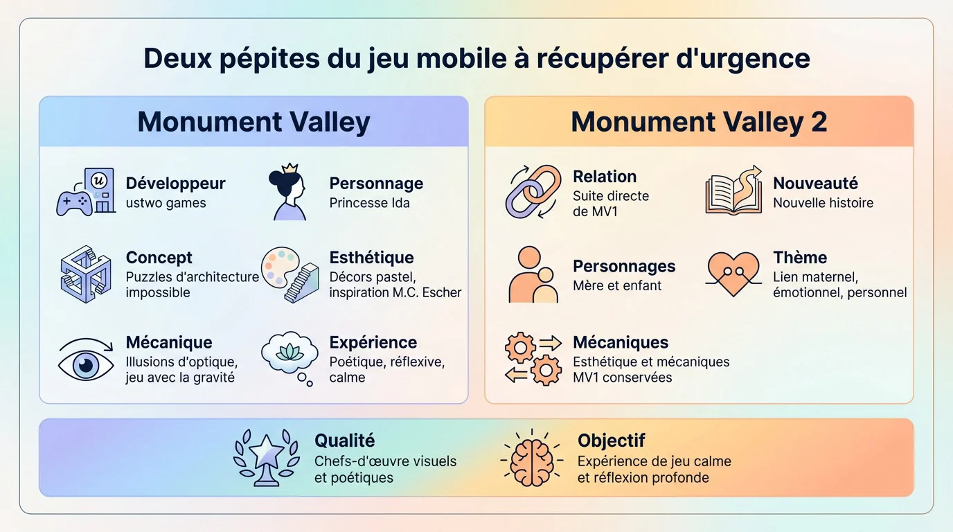 Monument Valley 1 et 2 offerts gratuitement sur mobile via Epic Games Store