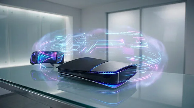featured image from wisewand Console futuriste avec hologramme lumineux sur table.