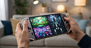Console portable affichant divers jeux vidéo