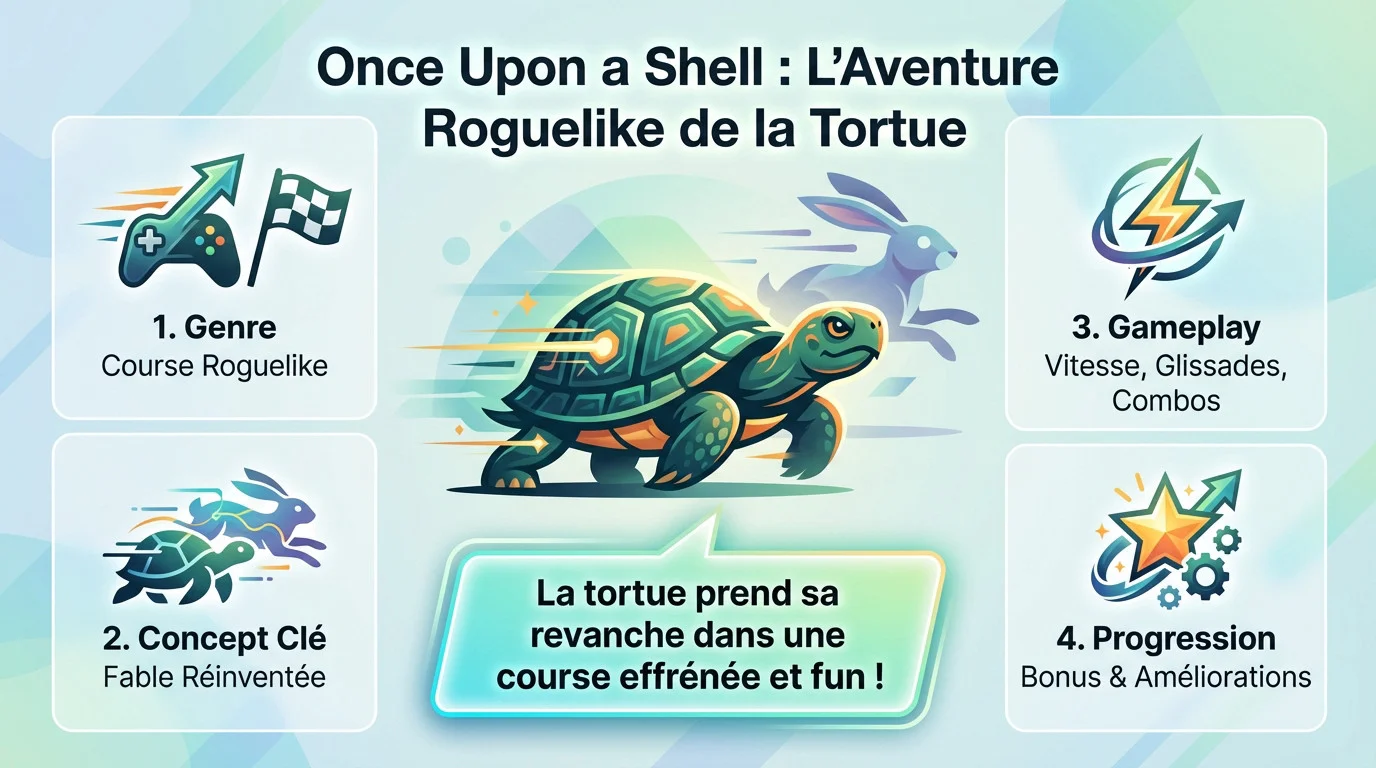 Tortue glissant à toute vitesse sur sa carapace dans Once Upon a Shell