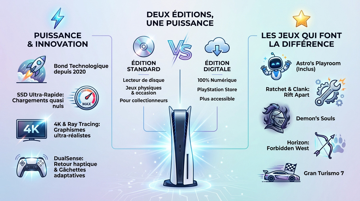 PlayStation 5 : innovation, éditions Standard et Digital, et aperçu des jeux exclusifs