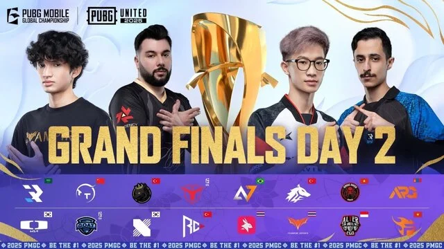 pmgc 2025 grand finals j2: live, équipes, horaires — ne PUBG Mobile Global Championship 2025, Grand Finals Jour 2