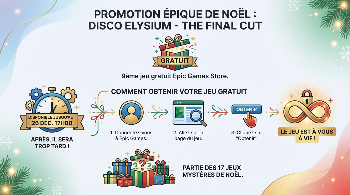 Disco Elysium The Final Cut offert gratuitement sur l'Epic Games Store pour Noël 2025