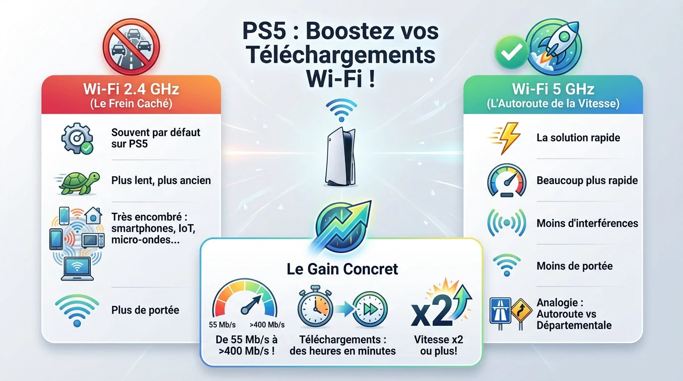 Réglage Wi-Fi PS5 pour accélérer le téléchargement