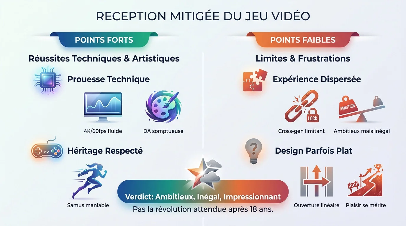 Samus Aran dans Metroid Prime 4 Beyond observant un environnement alien somptueux sur Switch 2