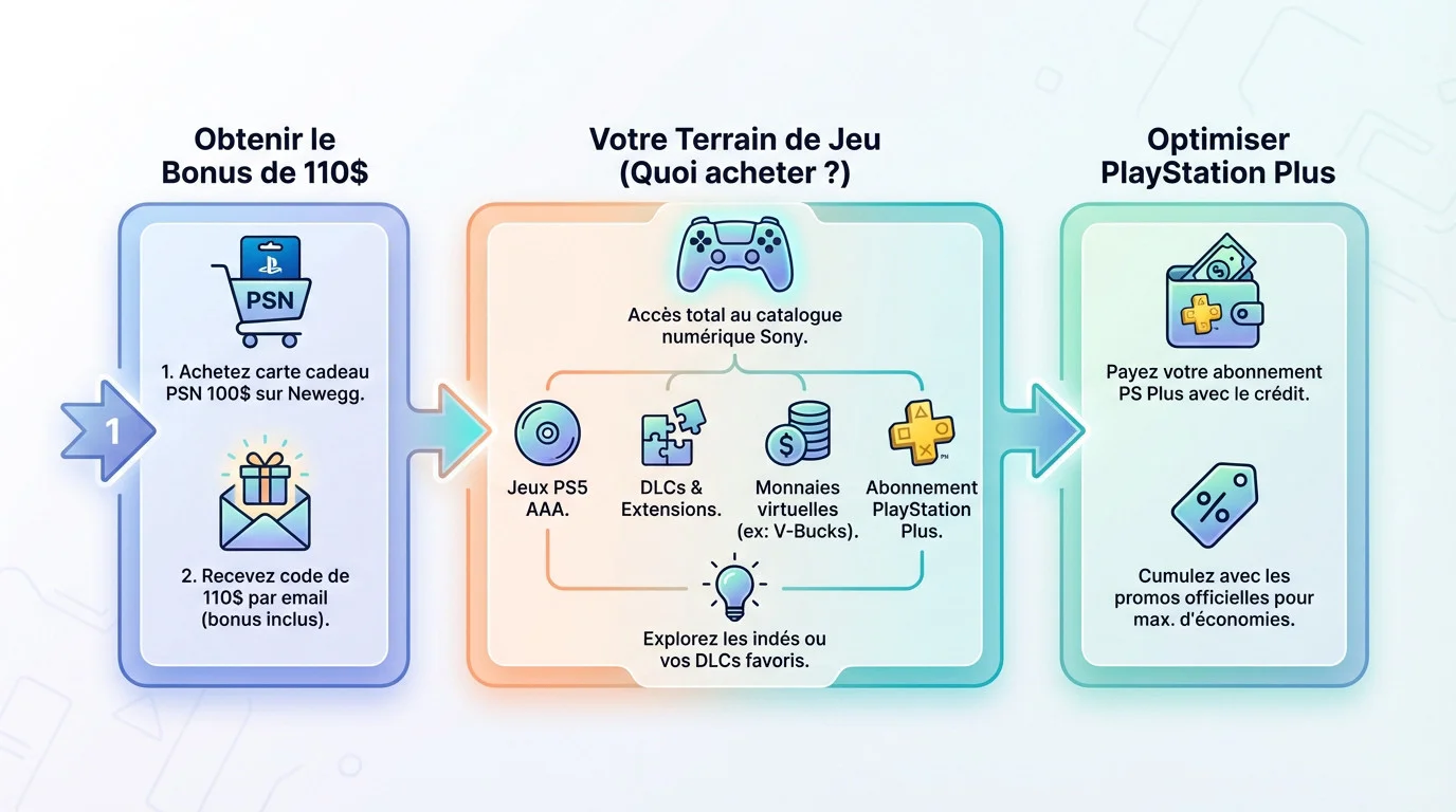 Stratégie d'achat PSN pour maximiser le bonus de 110 dollars sur le PlayStation Store