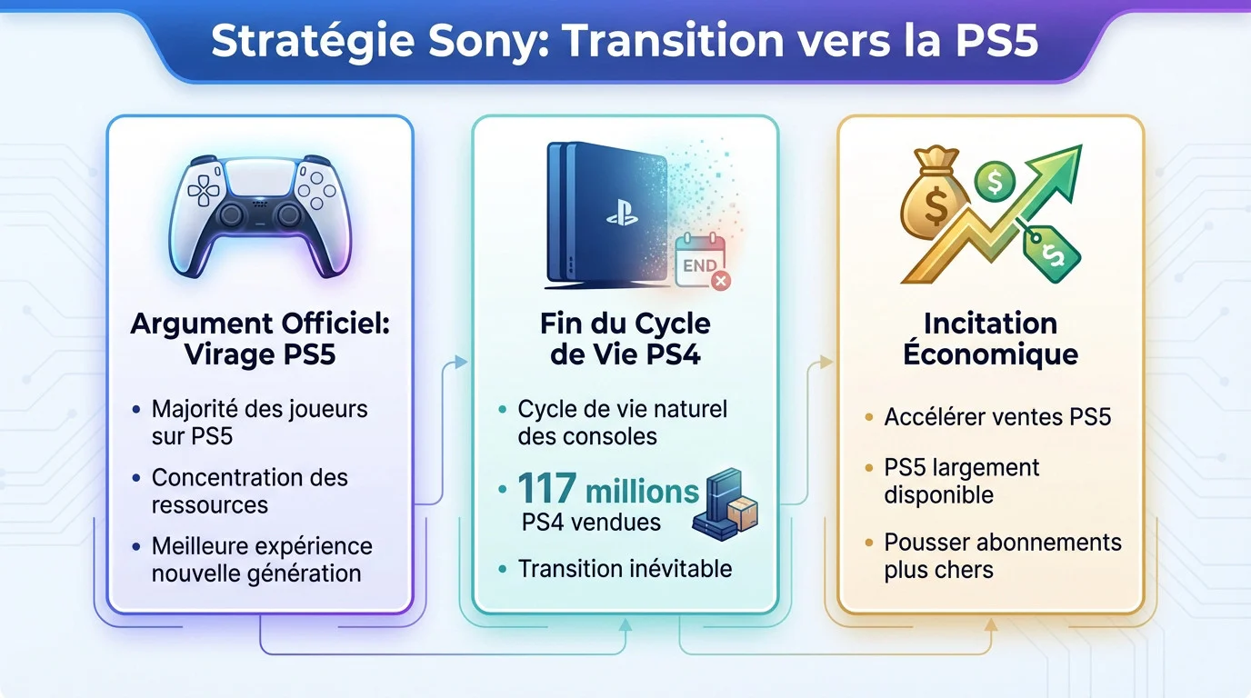 Stratégie de Sony pour la transition des joueurs de la PS4 vers la PS5