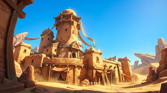 featured image from wisewand Village désertique ensoleillé avec architecture en pierre