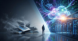 Transition numérique vers le cloud et serveurs avancés.