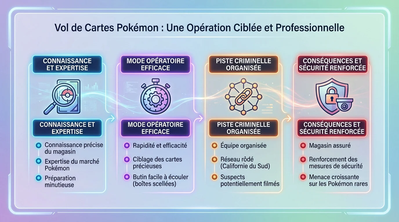 Voleurs ciblant des cartes Pokémon rares dans une boutique spécialisée